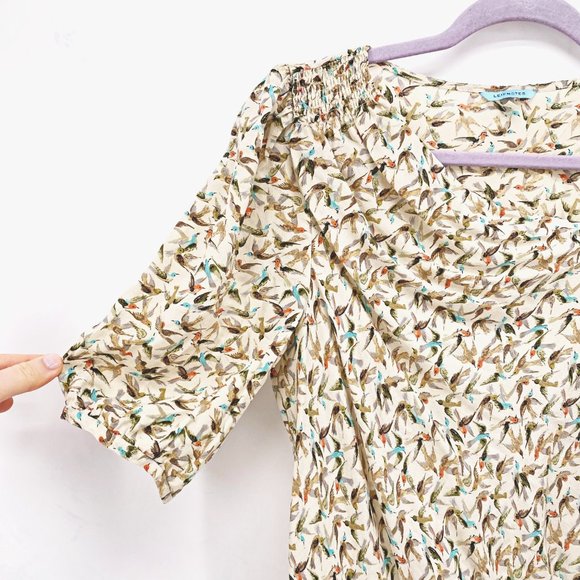 Leifnotes Side-Tied Sparrows Blouse - Picture 2 of 13